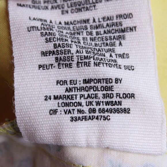 ANTHROPOLOGIE CARTONNIER Floral Cropped Pants in Yellow Size 10 - Picture 8 of 9